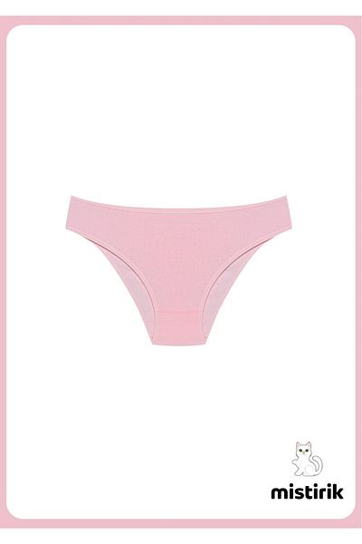 MİSTİRİK Taranto Model Corded Cotton Slip Ευέλικτο άνετο αναπνεύσιμο εσώρουχο ανοιχτό ροζ χρώμα