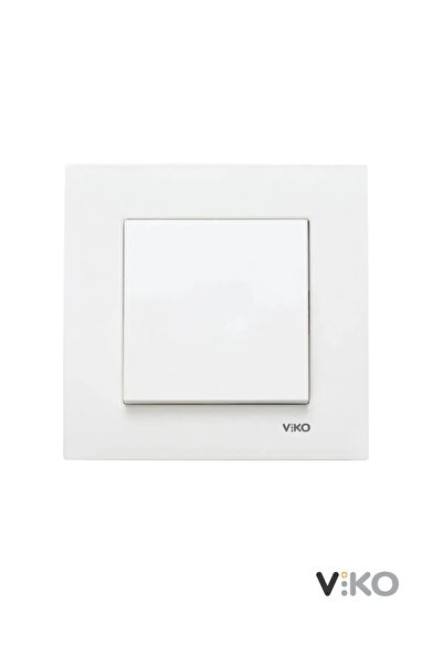 VİKO Karre Serisi Tekli Anahtar, Lamba Düğmesi Beyaz