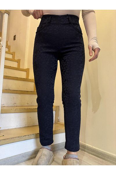 ROSSA Plus Size Patterned Punto Fabric Trousers
