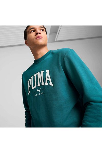 Puma Ανδρικό φούτερ με πράσινη στρογγυλή λαιμόκοψη