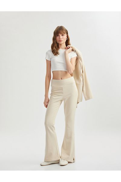 Koton Slim Fit Φούτερ με τρία κλωστές με φουσκωτό πόδι