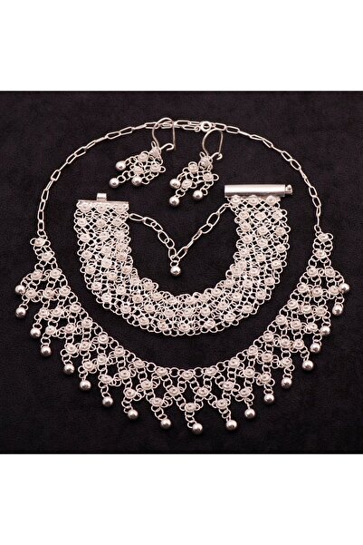 Sümer Telkari Yöresel Akıtma Kişniş Telkari Gümüş Set 1503