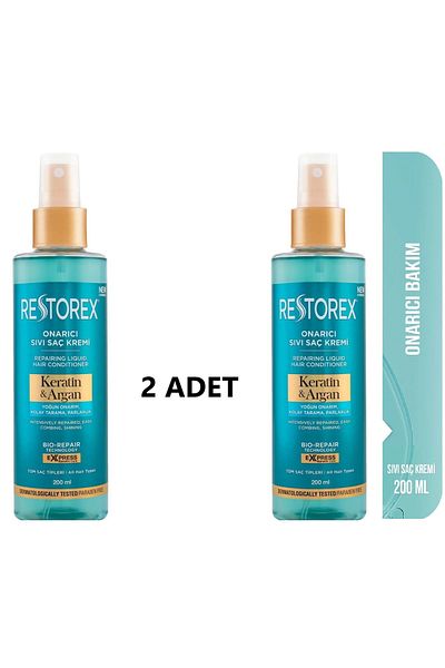 Restorex Keratin & Argan Repair Tekutý kondicionér pro péči o vlasy 2x200 ML