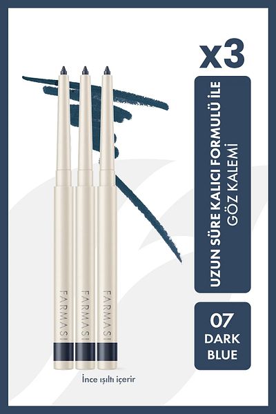Farmasi 3-Piece Elevator Eye Pencil 07 Dark Blue