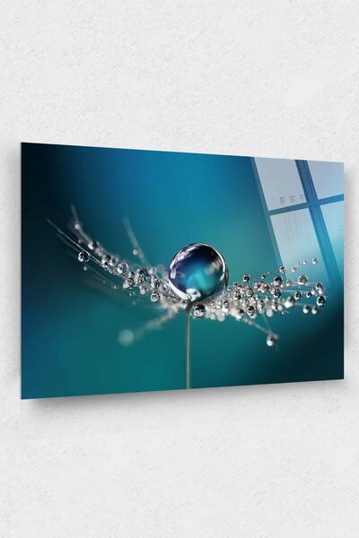 seZZeon Pictură din sticlă de păpădie cu picături, picturi abstracte cu flori...