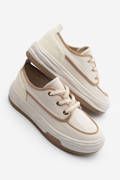 Marjin Damen Sneaker - Unverwechselbare Leinen Sneakers Rotvi Camel
