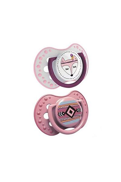 LOVI Dynamic Soother Silicone 3-6 Months Indian Summer Boy - Pink, Pack of 2