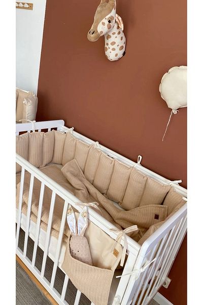 Jaju Baby Special Color Knitted Fabric 90X190 cm Crib Edge Protector Custom Size 90X190 Crib Edge Protection