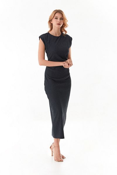 Fulla Moda Φόρεμα Bürümcük από ύφασμα με ντραπέ στο πλάι και σκίσιμο
