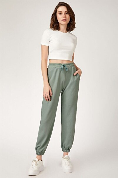 TRQOM Γυναικεία αθλητική φόρμα - Slim Fit, Elastic Mint