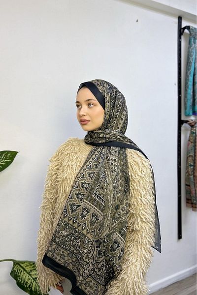 white stars Βαμβακερό σάλι Lavia Ethnic Pattern