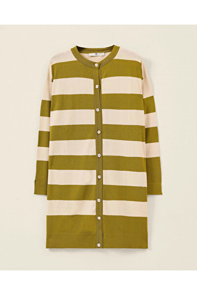 SCL Çizgili Düğme Detaylı Triko Hırka