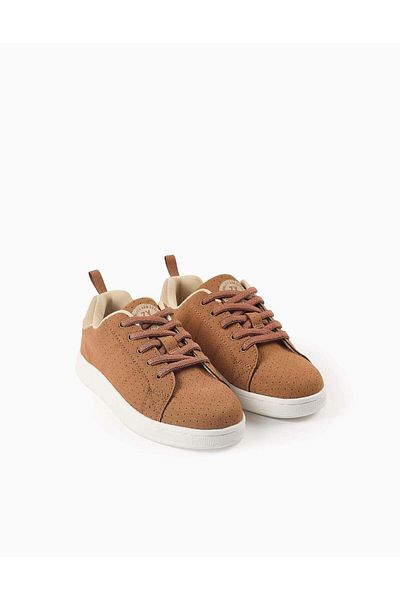 Ziddy Suedine Trainers for Boys 'ZY 1996', Camel