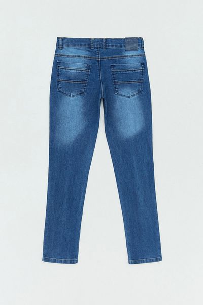 Fulla Moda Pantaloni pentru băiat cu fermoar brodat în buzunar