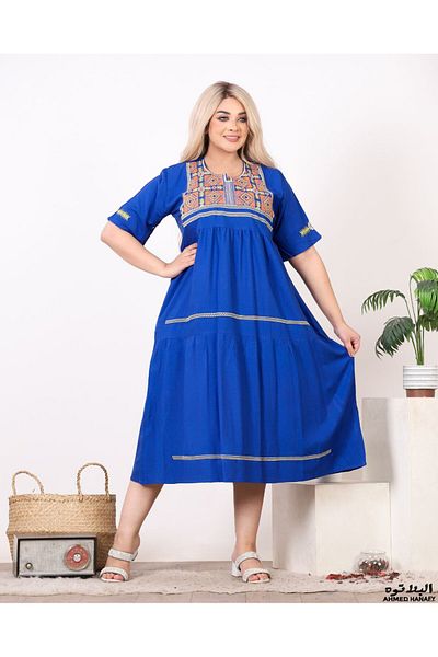 Genrics Comfortable and flowing embroidered cotton midi jalabiya