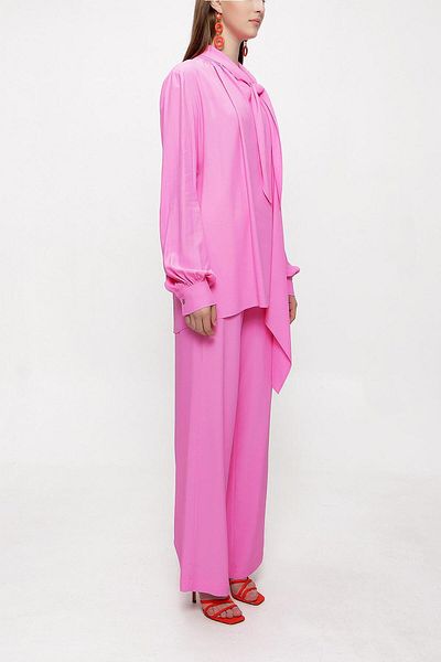 SOCIETA Pink Elastic Waist Trousers Double Suit 12284