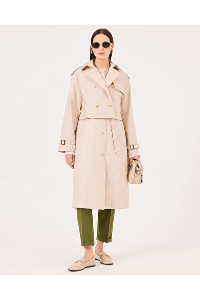 SEÇİL İç Yelekli Düğmeli Kuşaklı Trençkot