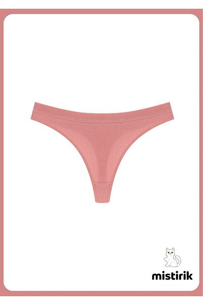 MİSTİRİK Paulo Model Flexible and Soft Corded String Model Sports Panties Pastel Pink Color