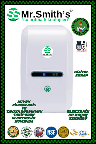 Mr.Smith's DİJİTAL EKRANLI KOMPOZİT FİLTRELİ 90 GPD NANO MEMBRANLI SU ARITMA ...