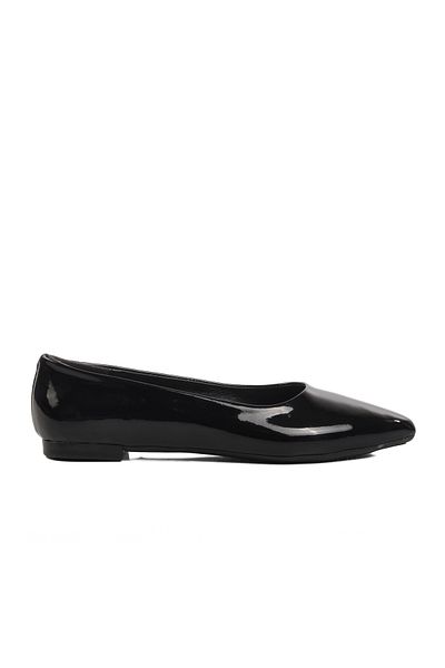 AYAKMOD Black Patent Leather Lightweight Thin Sole Women's Ballerinas 209118   Z