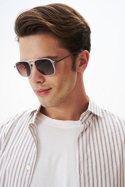 EYE OF HORUS Eoh1025 C124 Matte Transparent Unisex Sunglasses