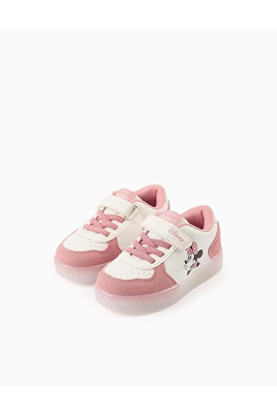 Ziddy Light-up Trainers for Baby Girls 'Minnie', Pink/White