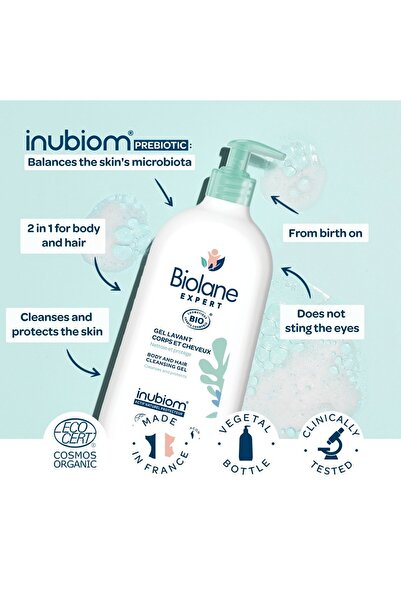 Biolane Organic Body & Hair Cleansing Gel Lavant With Mild & Pleasant Fragrance - 500Ml