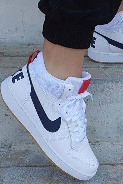 Nike Court Borough Mid Unisex Beyaz Günlük Spor Ayakkabı ( Dar Kalıp )