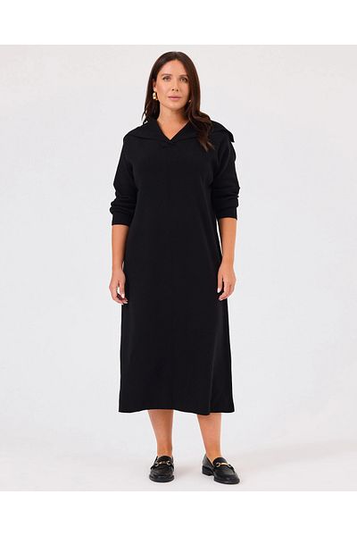 Gala-Xi Μακρυμάνικο Μίντι Μήκος Πλεκτό Φόρεμα Plus Size