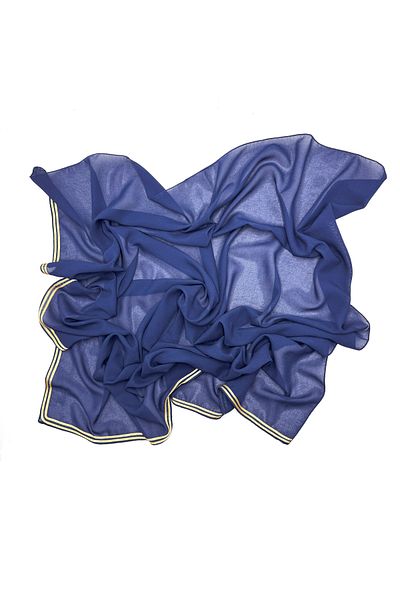 nazipek Eșarfă din șifon creponat cu nervuri aurii 100x100cm Scriere