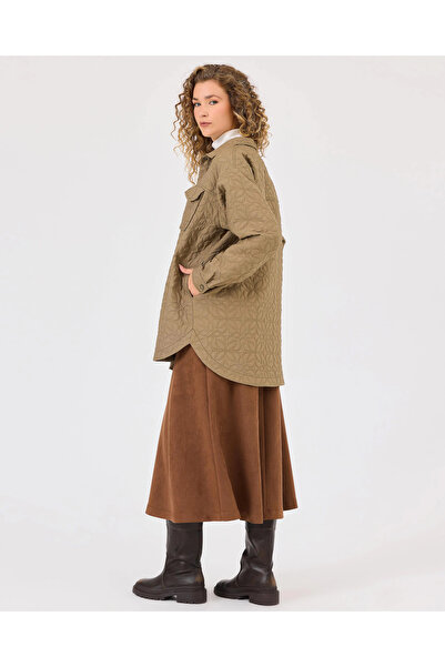 SCL Floral Patterned Quilted Jacket with Pocket Detail