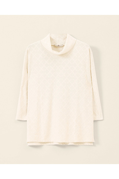 SCL Desenli Degaje Yaka Uzun Kollu Tunik