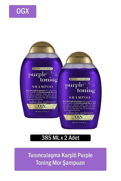 OGX Purple Toning 385 ml Shampoo X 2 Pieces