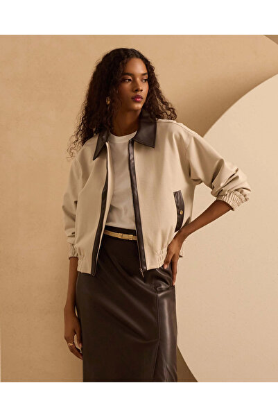 SEÇİL Çift Kumaşlı Fermuarlı Ceket