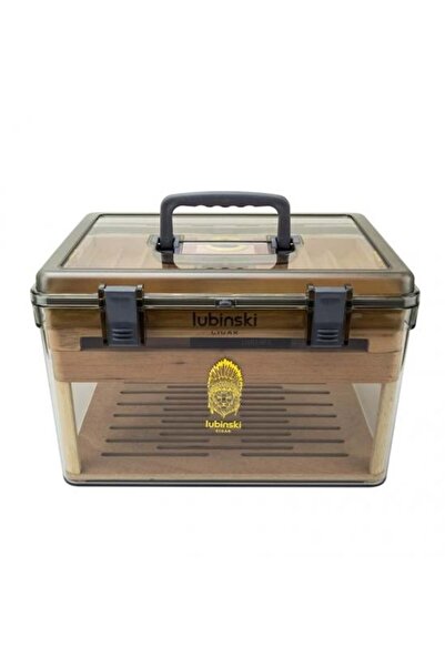 Lubinski Plexi -Sedir Şeffaf Puro Kutusu Humidor 100s