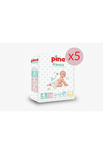 Pine Maxi (9-15 kg) 5X18 -90 Pieces Diaper Panties