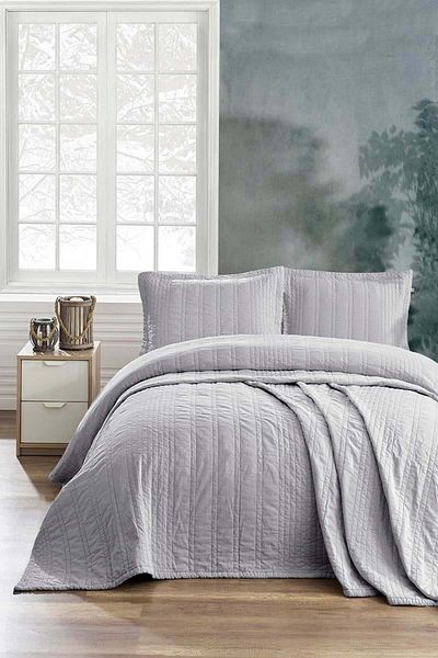Altınbaşak Valentina Double Bedspread Gray (3 Pieces)