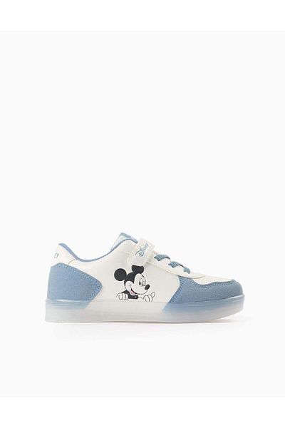 Ziddy Light-up Trainers for Boys 'Mickey', White/Blue