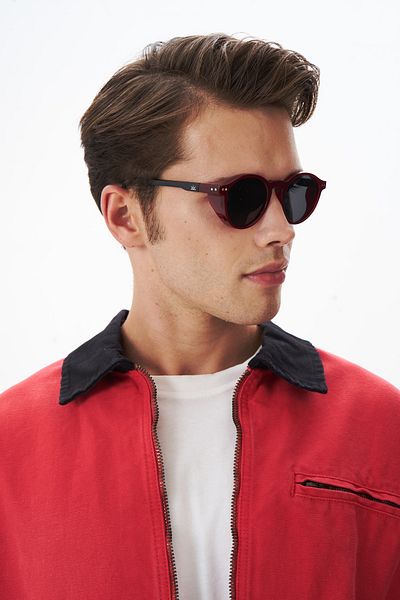 EYE OF HORUS Eoh1026 C56 Bright Burgundy Unisex Sunglasses