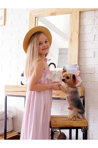 Hilal Akıncı Kids Rochie țesută în dungi pentru fete