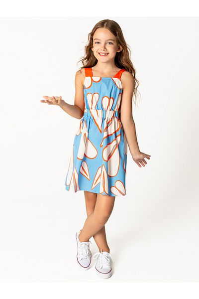 SheShe Orange Strap Girl's Dress