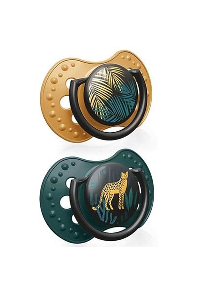 LOVI Dynamic Soother Jungle Vibes Collection For 6-18 Months - Green, Pack of 2