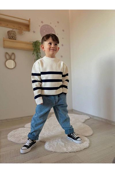 TİJK Boy's Knitwear Sweater and Jeans Suit