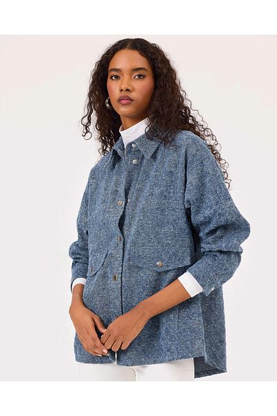 SEÇİL Jachetă de jeans cu buzunar cu guler de cămașă