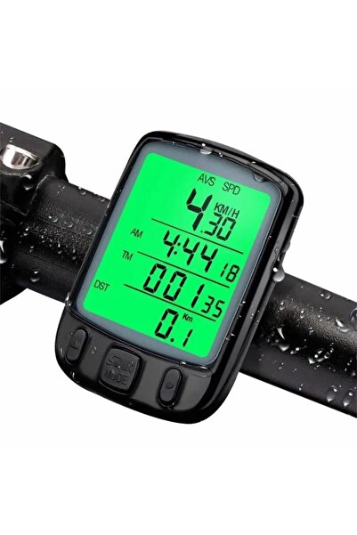 TechTic Sunding Bisiklet Km Hız Göstergesi Işıklı Led Ekranlı Kronometre Derece Saat(24 Fonksiyon)