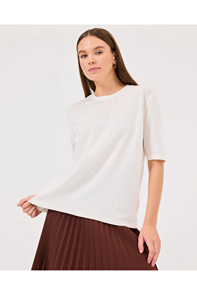 SEÇİL Sıfır Yaka Kısa Kollu Triko Bluz