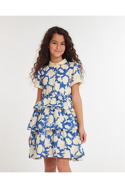Hilal Akıncı Kids Rochie de in din bumbac stratificată colorată pentru fete