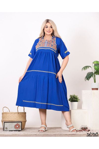 Genrics Comfortable and flowing embroidered cotton midi jalabiya