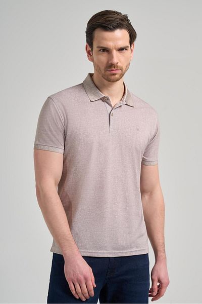 İmza Μπλουζάκι με κοντό μανίκι με στάμπα Pique Polo Slim Fit Dark Mink