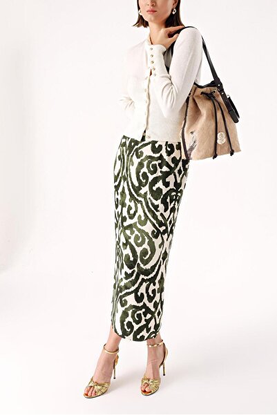 SOCIETA Ekru Beli Oturan Ribanalı Kısa Örme Hırka 28840